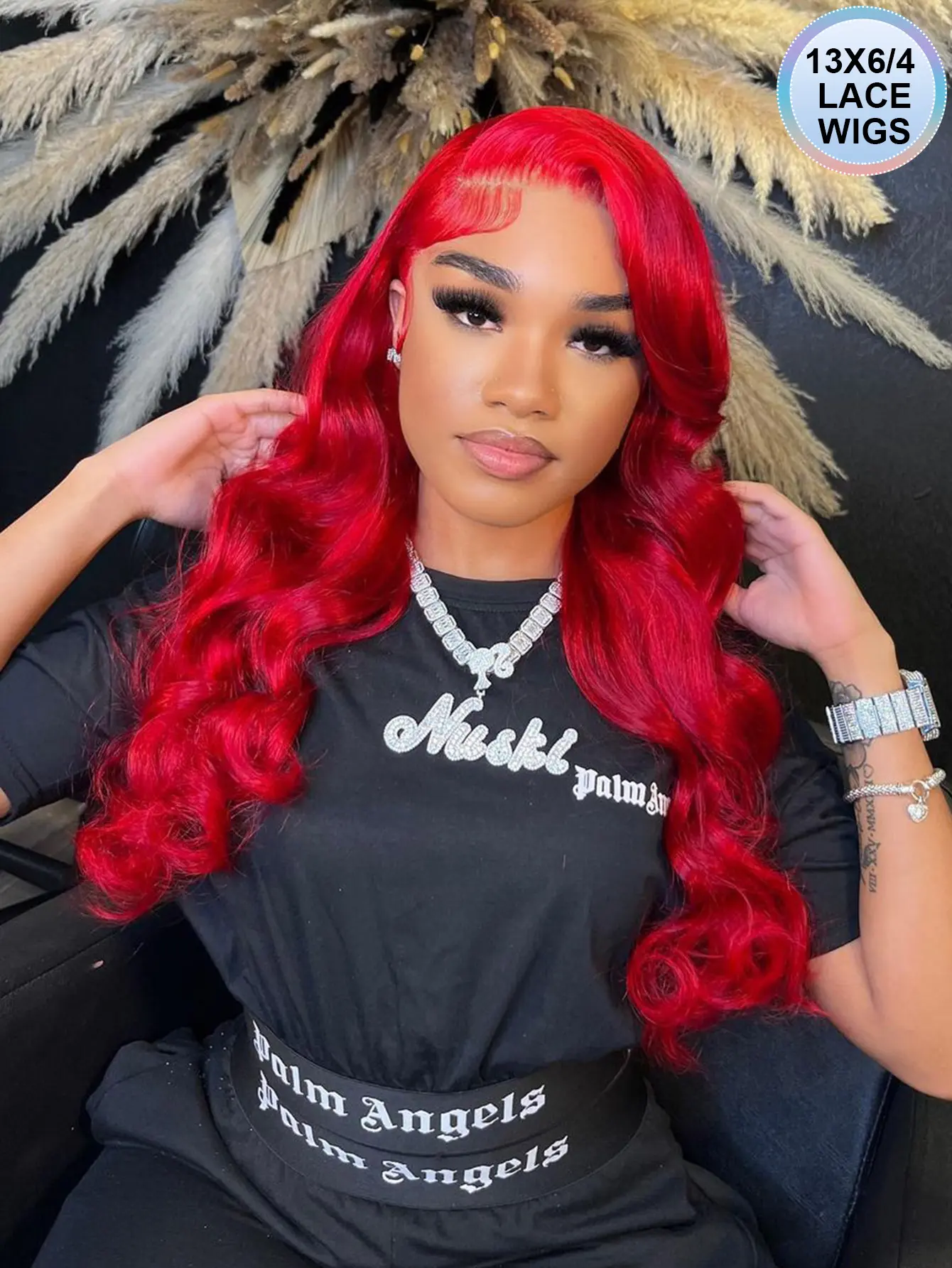 【Blend】Long Body Wave Burgundy Red Colored Human Hair Wigs 13X4 13X6 Hd Transparent Lace Frontal Wig 99J Red Pre Plucked With Baby Hair Wear & Go Colored Glueless Wigs