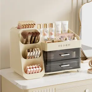 Cosmetics Desktop Storage Box, home makeup table, high-end, large capacity, Lipstick Holders, skin care products, Beauty Supplies Organizer, multi-functional compartmentalized storage rack, Organiser, Makeup Cosmetic Organizer