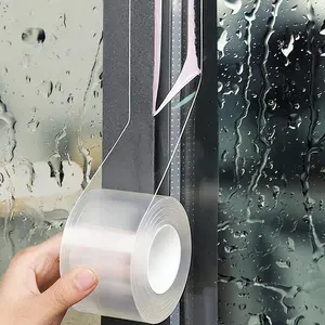 Window Sealing Tape 2 Inch x 33 FT Transparent Window Draft Insulation -Free Clear Weather Stripping Caulk Tape Windproof Weatherproof Window Seal AC Units for Window Glass, Doors Gaps