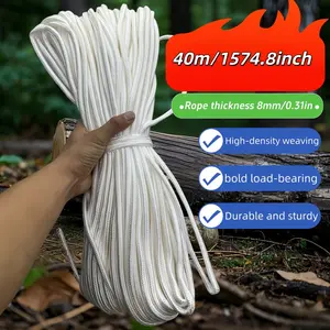 40m Camping Clothesline Rope, Thick Durable Nylon Rope, Outdoor Laundry Tent Fixing Multi-Functional Rope, Versatile Camp Gear Accessory
