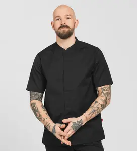 1097 Black Unisex Short Sleeve Chef Shirt | Segers
