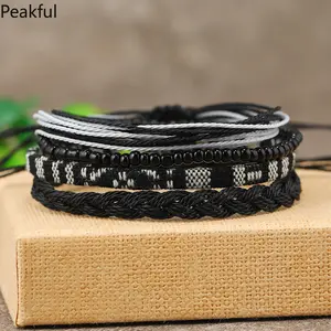 4 /24 Pcs Boho Surfer Bracelet Anklets Braided Bracelet Colorful String Rope Ankle Bracelets Waterproof Summer Beach Jewelry