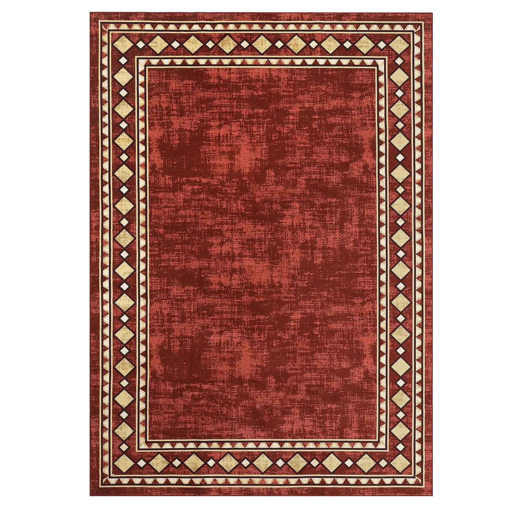 Gaomon 5x7 ft Polyester Red Rectangular Home Decor Rug - Low Pile, Geometric Edge, Stain-Proof, High-Traffic, Machine Washable for Living Room, Bedroom, Home Decor Rugs, Low Pile Rug