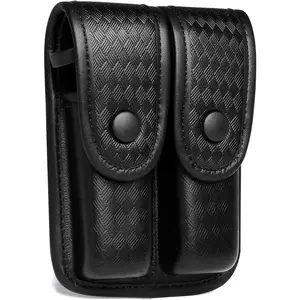 Single/Double Magazine Pouch Duty Belt Nylon Mag Holder Pistol Mag MOLLE Holster Carry Case Compatible w/Double & Single Stack Magazines .380, 9mm & 40 Cal for Glock H&K Ruger S&W M&P Walther