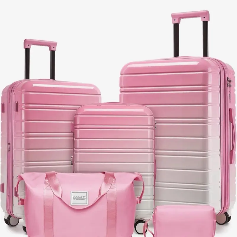 Women's traveling 5-Piece Hardside Expandable Rolling Luggage Set - PC+ABS Lightweight Suitcase with Wheels and Lock lexiiva