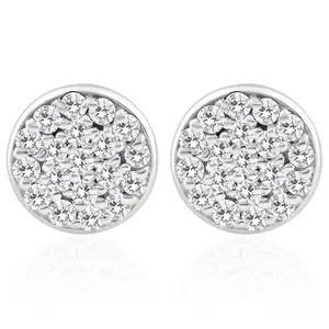 3/8 Ct EX3 Lab Grown Diamond Pave Studs Womens Earrings Lab Grown 14k White Gold 8mm 3/8 Ct EX3 Lab Grown Diamond Pave Studs Womens Earrings Lab Grown 14k White Gold 8mm