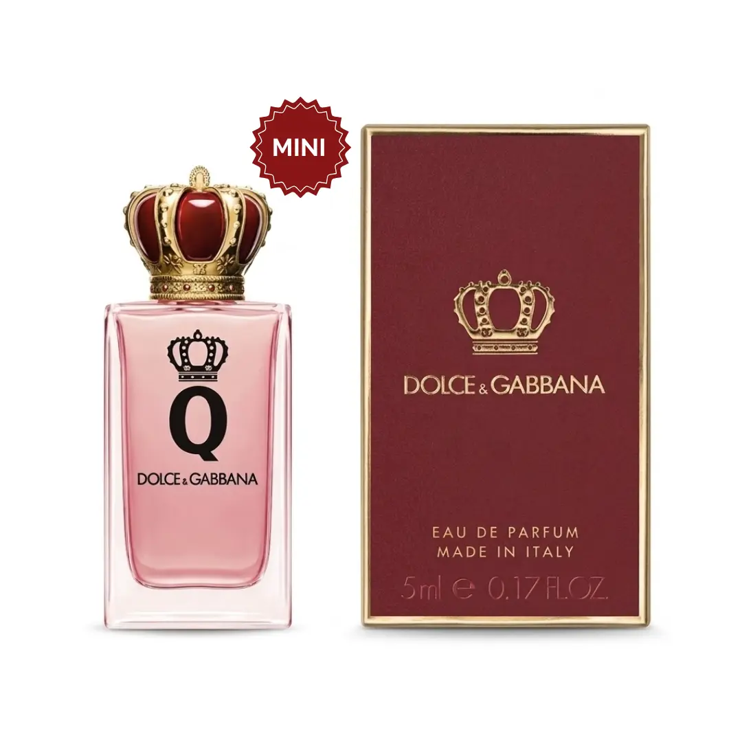 Dolce & Gabbana Q Eau De Parfum For Women 0.17 oz / 5 ml | Miniature Travel & Discovery Size | Luxury Fruity Woody Women's Fragrance