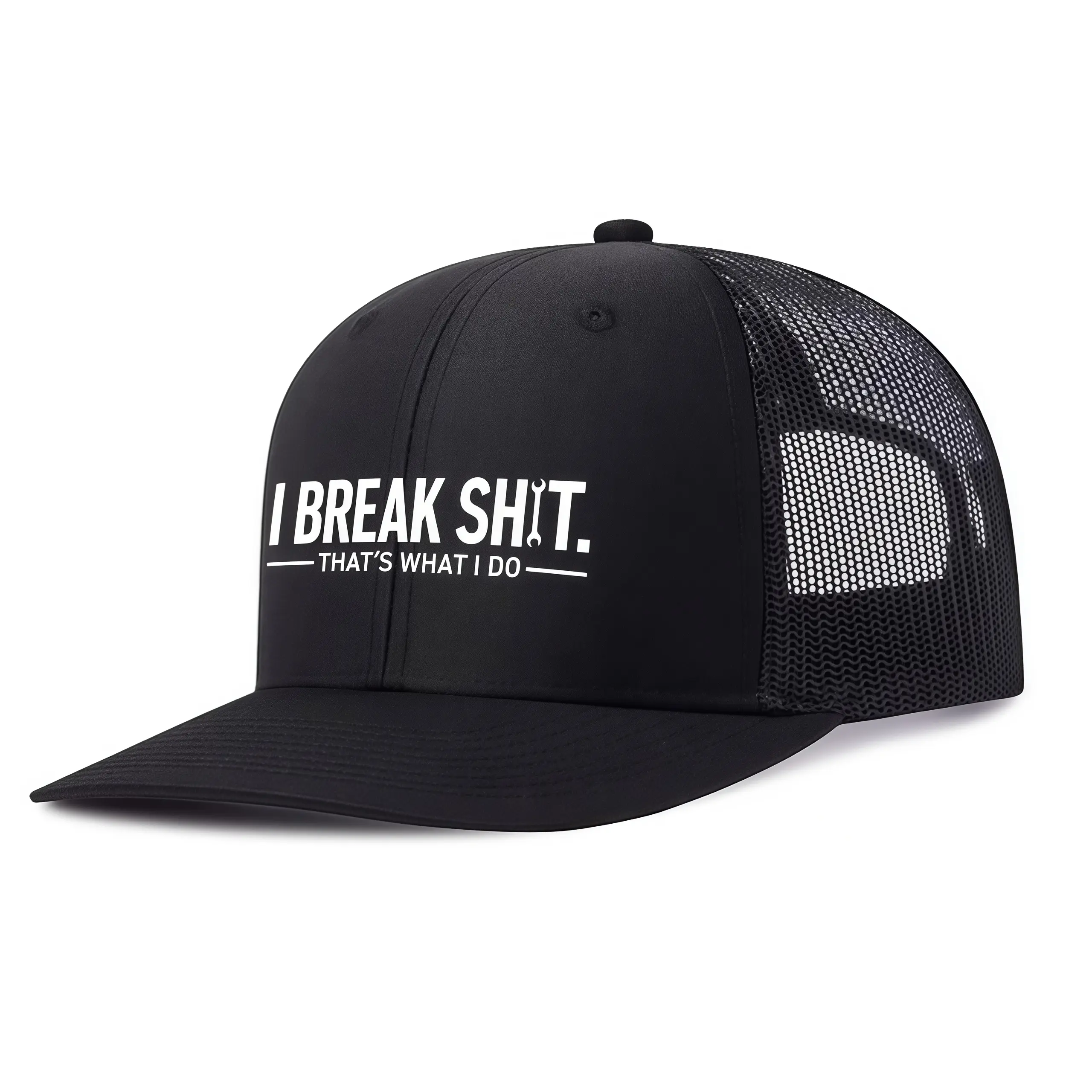 Baseball Hat with "I Break Shit", All-Season Unisex Wear for Outdoor Sports, Funny Novelty Cap for Men & Women