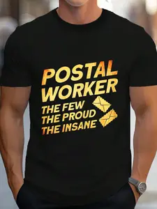 100% Cotton Postal Worker The Few The Proud The Insane Mailman Postman T-Shirt Women's Men's Graphic Tee Crew Neck summer vacation Tops