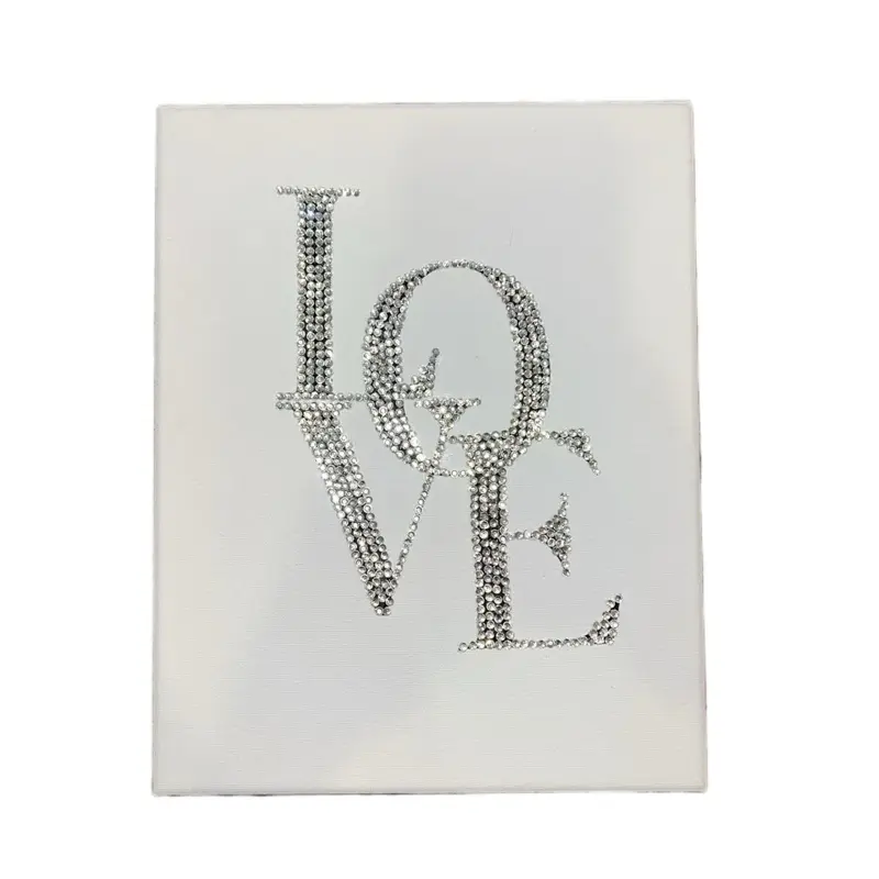 Love Rhinestone Canvas - Elegant Decorative Wall Art with Sparkling Rhinestones for Home and Office