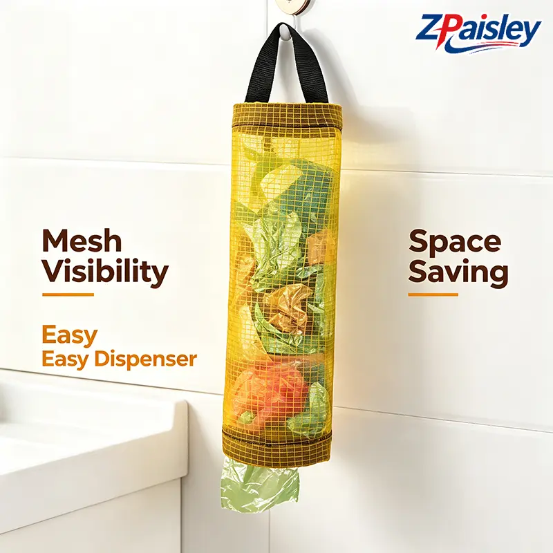 Plastic Bag Holder Grocery Bag Dispenser, Wall Mount Hanging Trash Bag Storage Organizer with Bottom Dispensing, Space Saving Reusable Bag Keeper for Kitchen, Pantry, Under Sink & Home Use