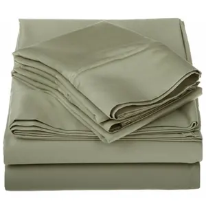 Egyptian Cotton 1200 Thread Count Solid Sheet Set Queen-Sage