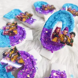 Demon Hunter Theme Candles 3D Numbers 0-9, Children Birthday Cake Decorations Toppers, Baby Baptism Anime Party Accessories