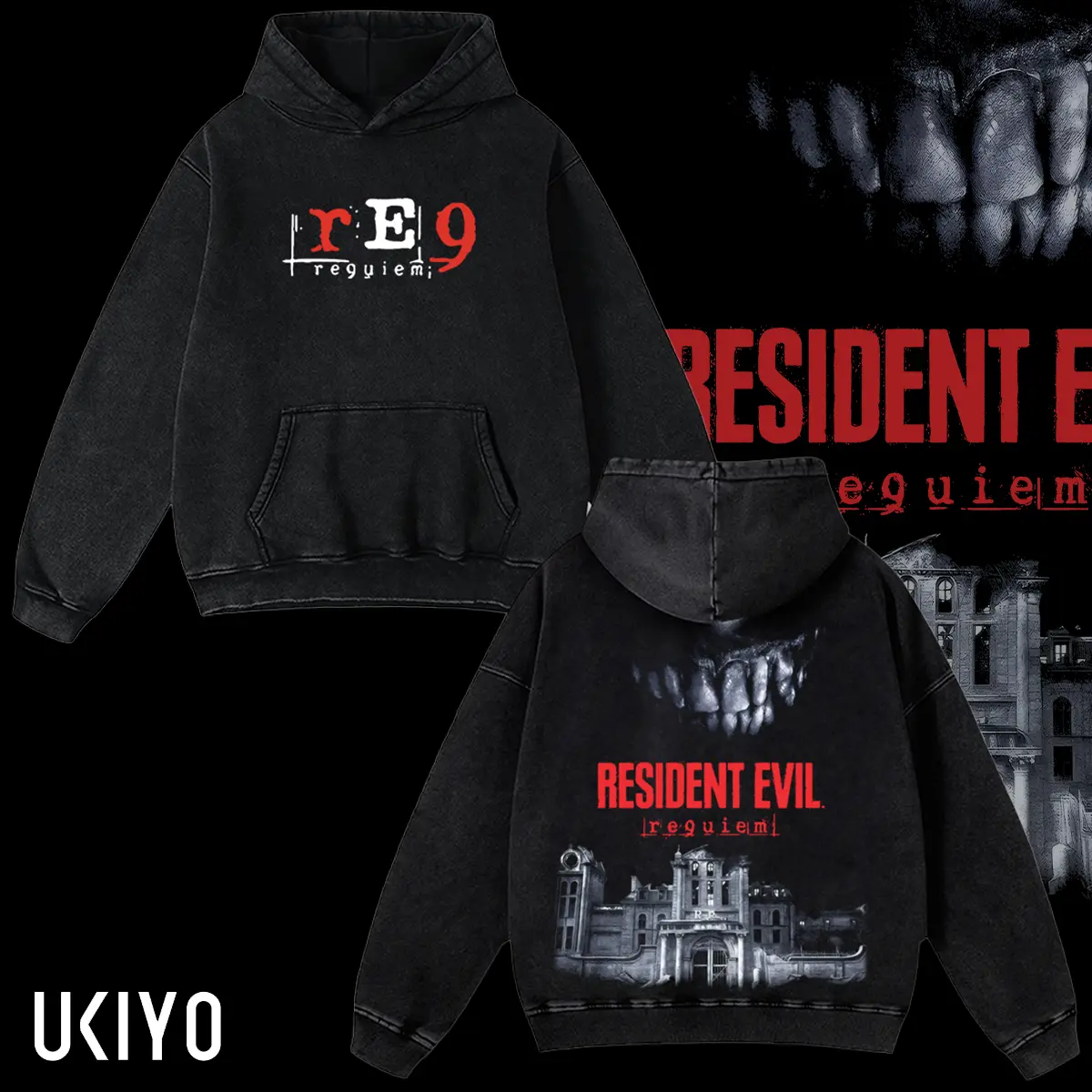 Resident Evil 9 Washed Tshirt, Sweater, Hoodie Village Graphic Tee, gamer Tee, Cotton Menswear Casual Classic graphic tees Streetwear Fabric Soft Top Collar