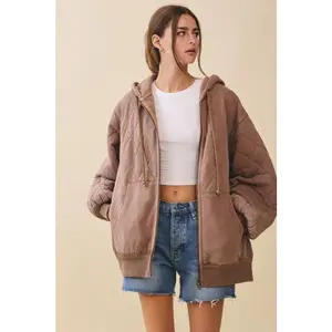 Quilted Zip Hoodie Jacket