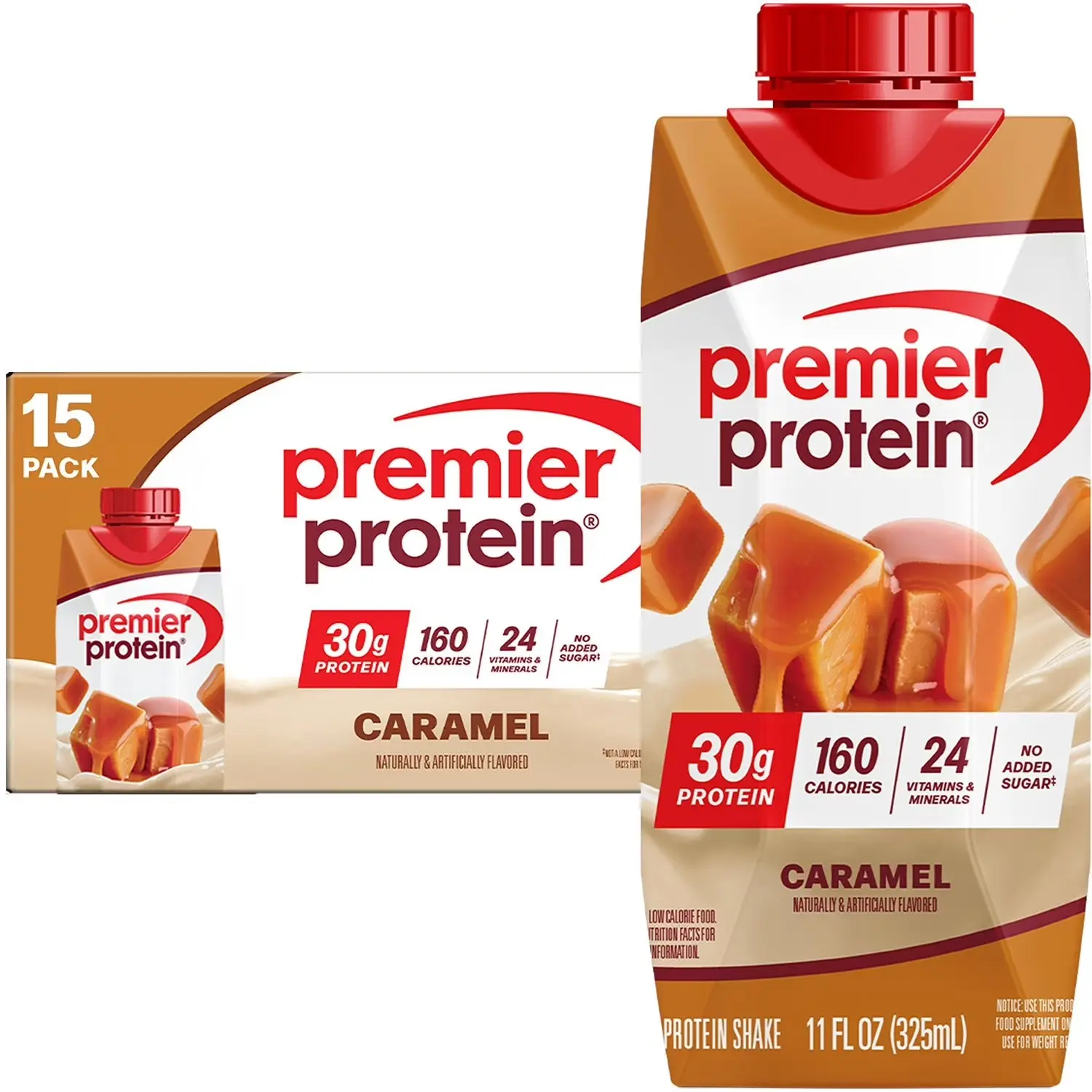 Premier Protein 30g High Protein Shake, Caramel 11 fl. oz., 15 pk.