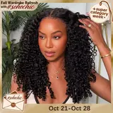 【26“ only $130】Mamushow 3 in 1 Half Wig Burmese Curly 100% Human Virgin Hair Seamless Flip Over Beginner Friendly Glueless Wear & Go Drawstring Clip in Wig Black Color 14-26 Inch 200% Density #tiktokshopstockup#SohoChic