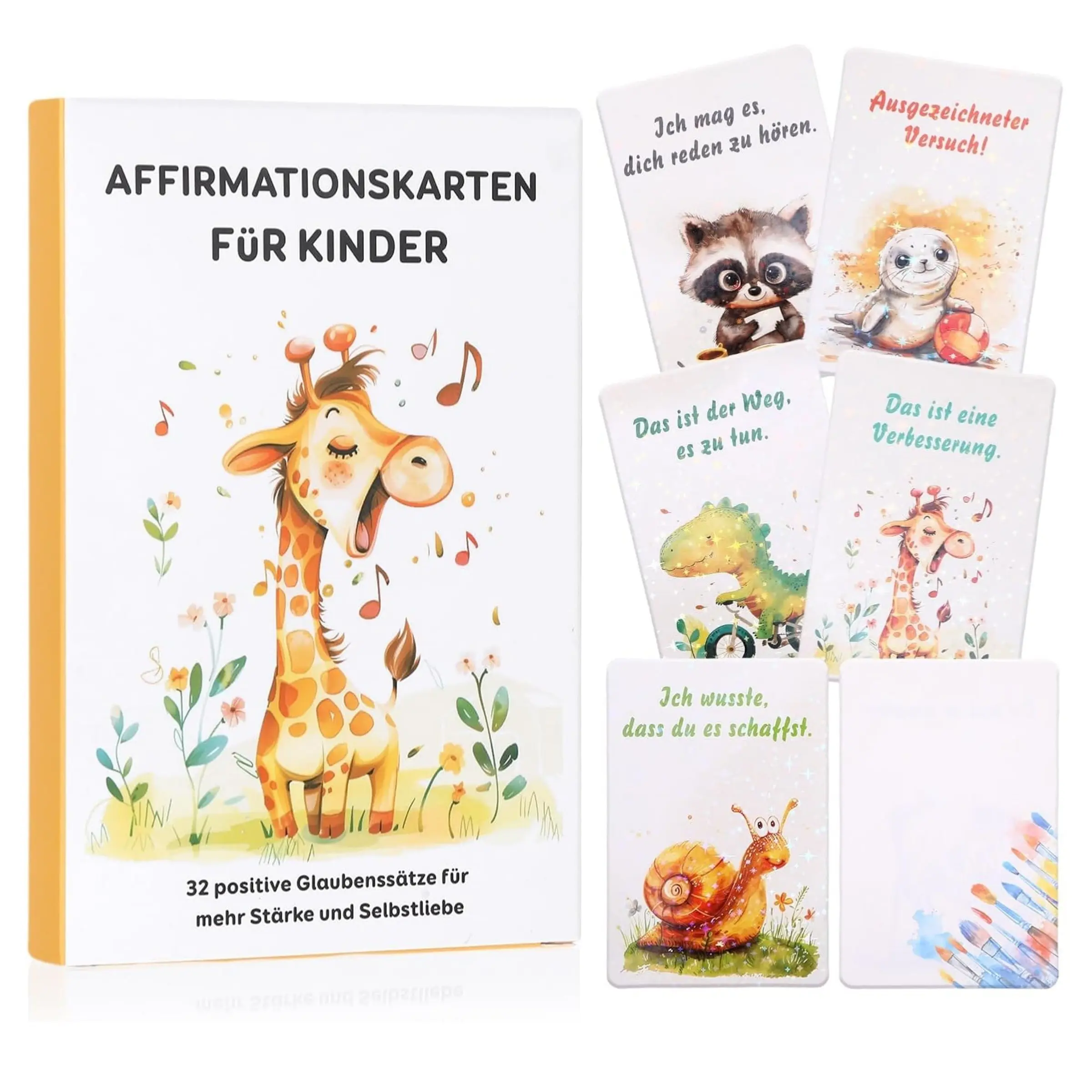 32 Pcs Children Emotional Cards Set, Affirmation Cards, Life Guide, Inspirational Postcards, Encouragement Cards, Gift for Girls Boys