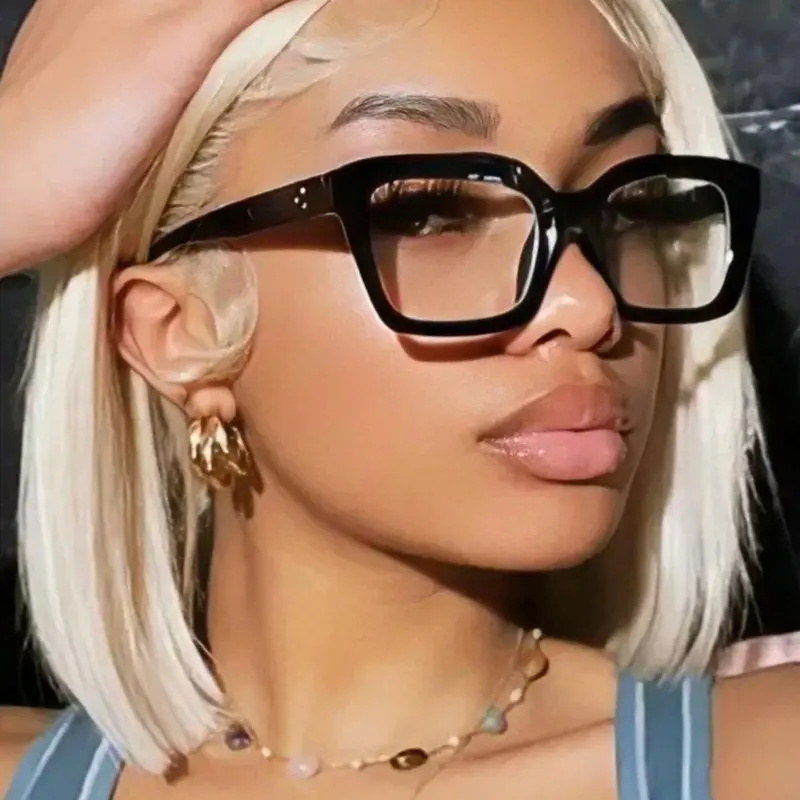 Unisex Simple Style Plain Color Square Frame Eyeglasses, Trendy Casual Eyeglasses for Everyday Use, Fashion Accessories for Outdoor Activities, Square Frame Eyewear, Stylish Square Frames, Fashion Accessory Eyewear