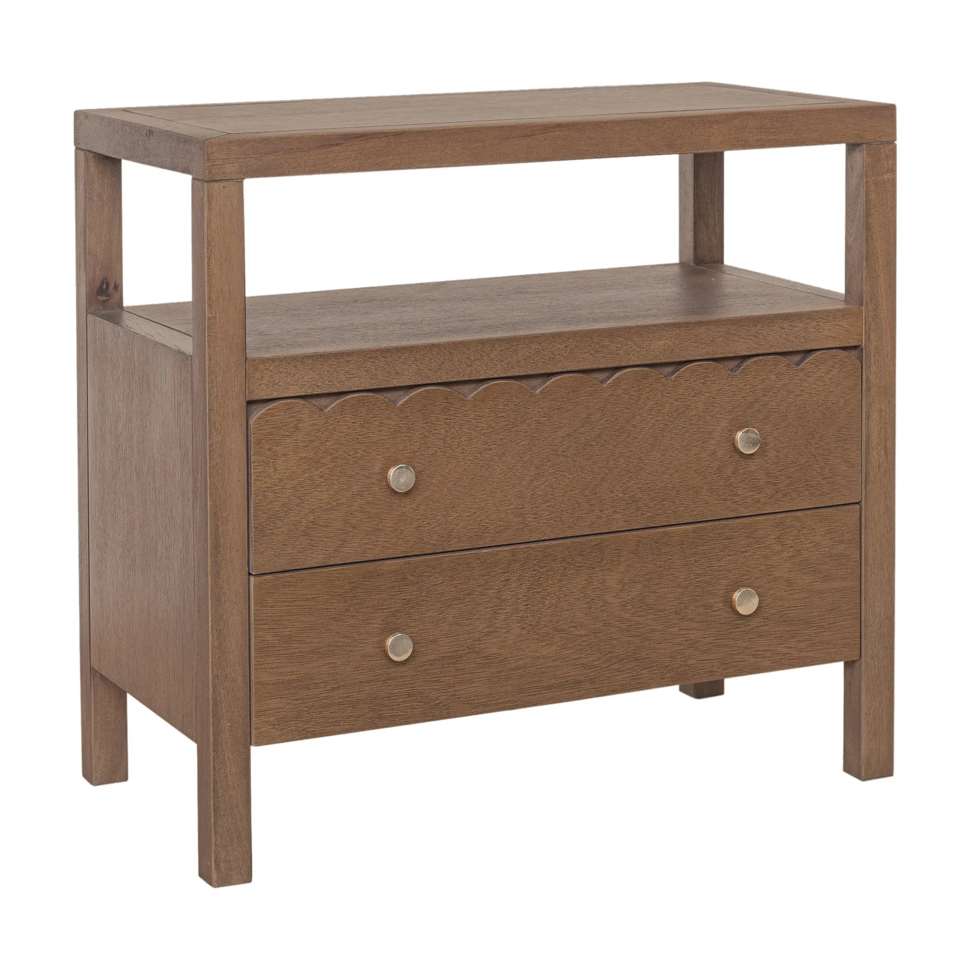 Morrowind Scalloped Solid Wood Nightstand