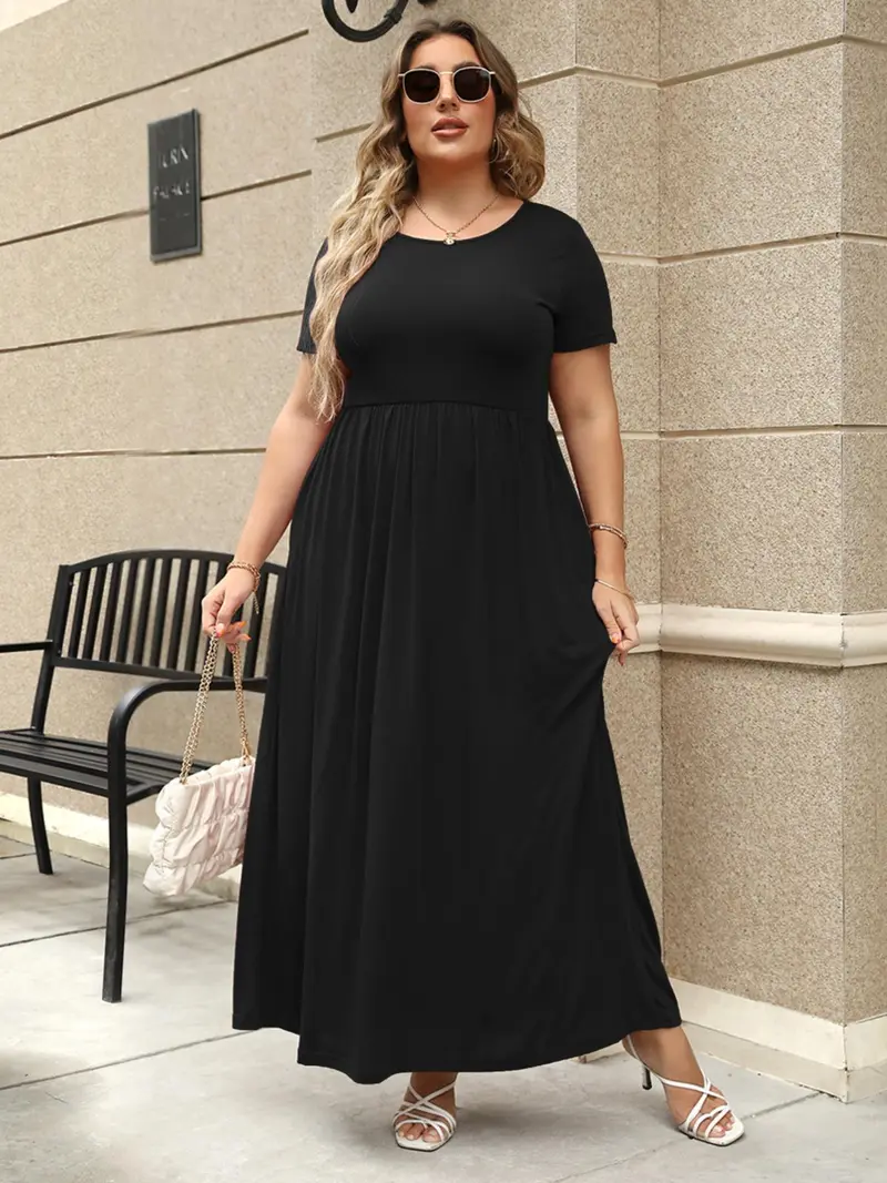 plus size basic black dress - TikTok Shop