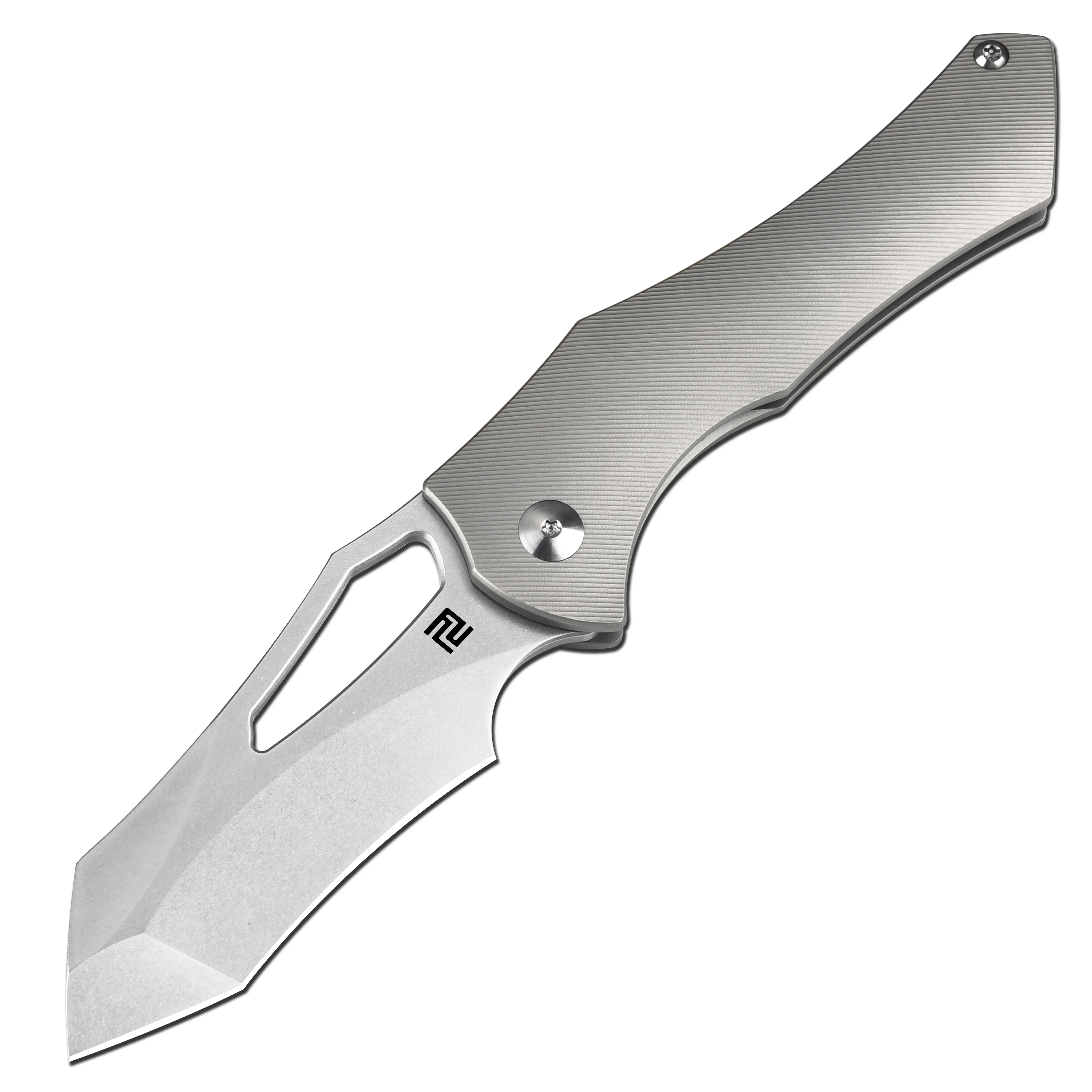 ArtisanCutlery Baskin Pocket knife 1853G S90V Blade and Titanium Handle Folding Knives for Survival Tools Multifunctional Tool