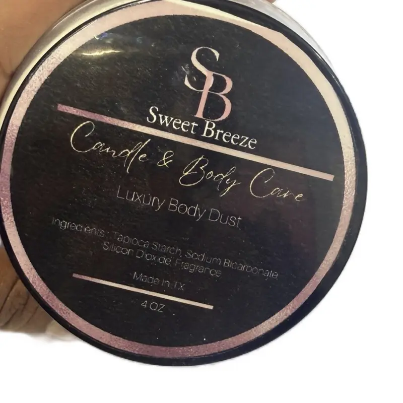 Silky Luxury Body Dusting Powder for Smooth Feel and Great Smell - SweetBreeze Candle & Body Care