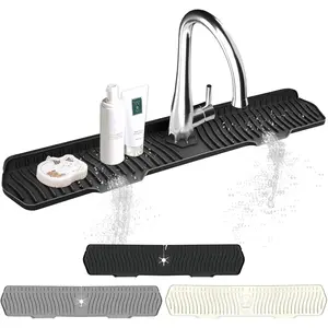 Kitchen Sink Splash Guard Gen2-30" x 6''  Sink Mat Splash Guard fit for Countertop, Bathroom,Farmhouse,RV by  (Black)