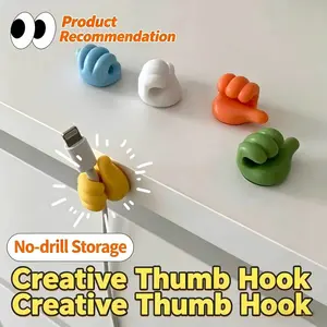 Creative Thumb Hook, No-Drill Self-Adhesive Cable Organizer, Cute Desk Organizer, Desk Accessories, Multi Purpose Organizers, Home and Office Use, Easy Wire Management, Ultimate Storage Solution