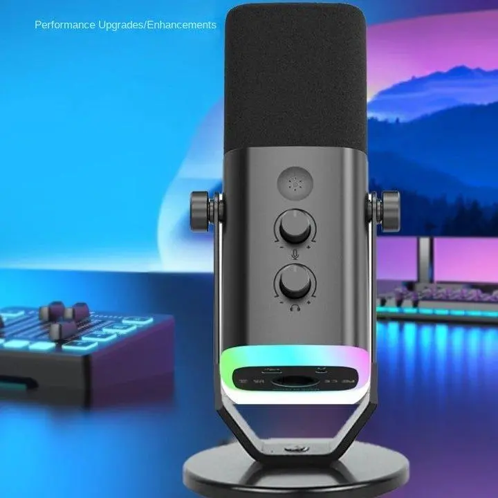 AM8 Condenser Microphone for Computer Live Streaming Karaoke Recording Audio Singing Gaming Dynamic Pickup Head High Signal-to-Noise Ratio AM8Microphone Type Gaming Voice Microphone