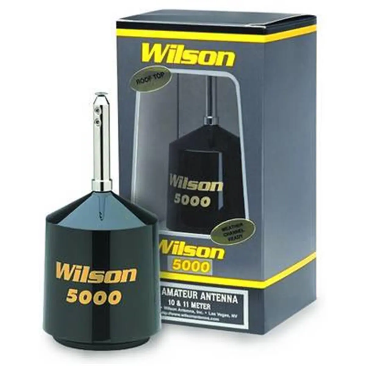 Wilson Trucker 5000 High-Power Roof Top Mount Truck Antenna - Black, 5000W AM Compatible, Removable Coil, Weatherproof Design, Weather Channel Ready