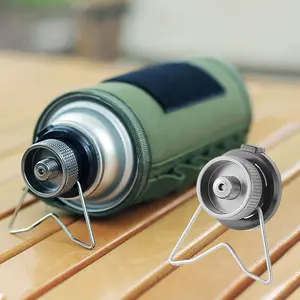 Outdoor Gas Canister Adapter, Professional Lightweight Camp Stove Conversion Connector with Stand, Portable Camping & Hiking Equipment
