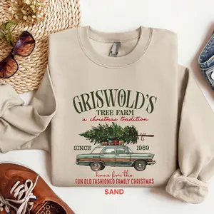Women's Griswold’s Tree Farm Christmas Sweatshirt, Vintage Holiday Pullover, Cozy Winter Long Sleeve Gift for Family and Casual Wear