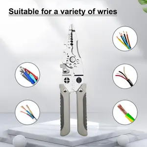 Heavy Duty Multifunctional Wire Stripper Crimper and Wirecutters - Electrician’s Tool with Screw Size Guide, Wire Stripping Machine for Cable Cutting