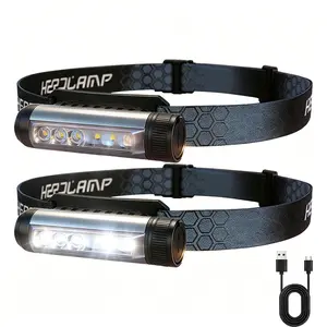2Packs Magnetic Headlamp Rechargeable, Super Bright High Lumens LED Head Light, 8 Modes IPX5 Waterproof Lightweight Headlamp with USB Charging & Adjustable Headband for Camping, Running, Fishing, Mechanic, DIY, Hard Hat Work Cob Bright Head Light