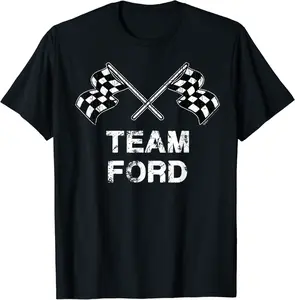 Vintage Team Ford Family Name Checkered Flag Racing T-Shirt - Nicolelebro Shop 28B07W1TKXGS
