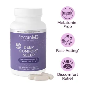 BrainMD - Deep Comfort Sleep | Doctor Developed to Soothe Your Body - 90 Vegan Capsules BrainMD - Deep Comfort Sleep | Doctor Developed to Soothe Your Body - 90 Vegan Capsules