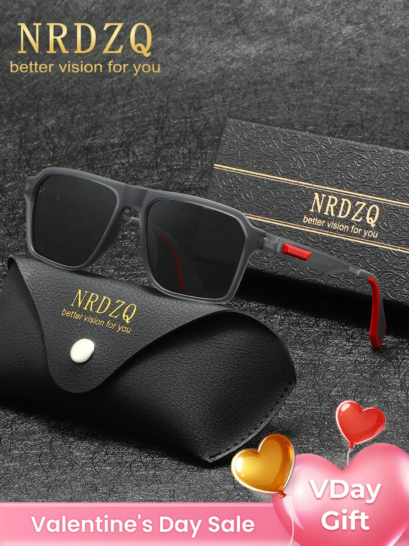 Lightweight Metal Frame UV400 Protection Sunglasses with Gift Box LUENX Rectangular Polarized Aviator Sunglasses for Men Retro  main image 4