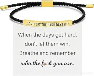 Dont Let The Hard Days Win Bracelet，Motivational Handmade Braided Adjustable Wrap Bracelets Inspirational Gifts for Women Men Best Friend Birthday Jewelry Gifts