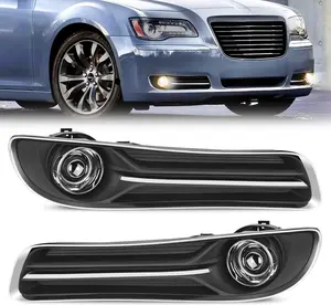 Nilight Fog Light Assembly Compatible with 2011 2012 2013 2014 Chrysler 300 Bumper Driving Lamps with Projector Lens and H11 12V 55W Halogen Bulbs Driver Side and Passenger Side