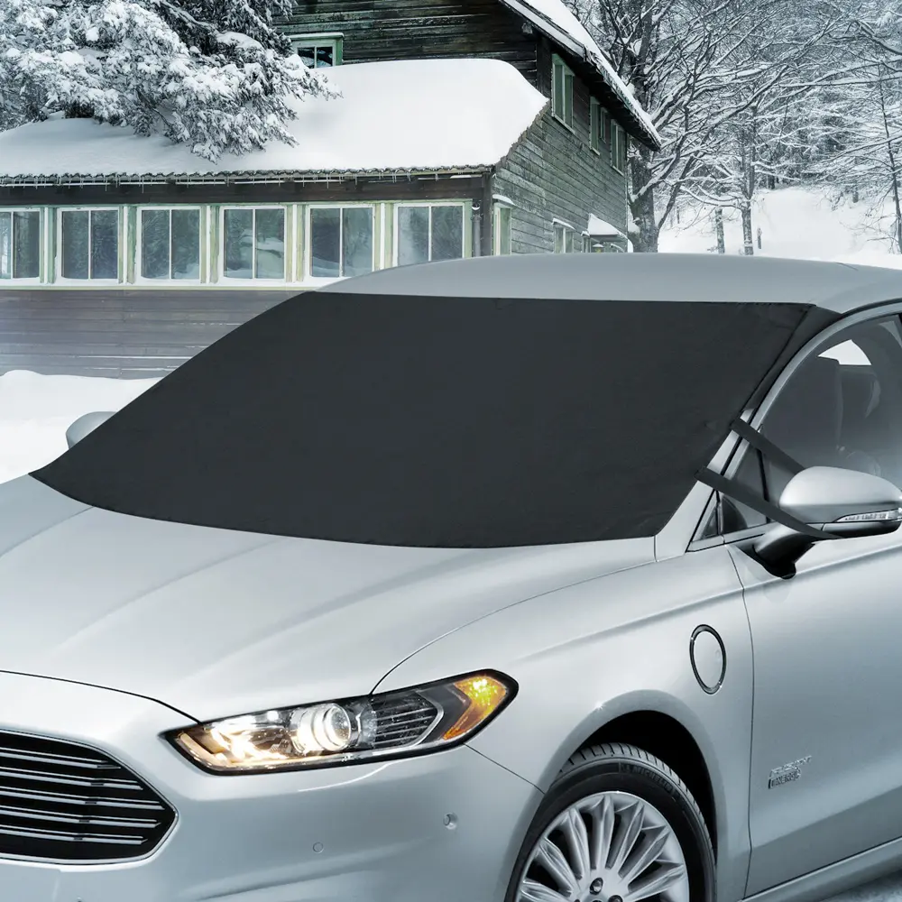 BDK All-Weather Waterproof Windshield Cover - Anti-Theft Flaps, 78in x 43in Winter Blanket for Ice, Frost & Snow Protection, Accessory for Cars, Trucks & Car Owners
