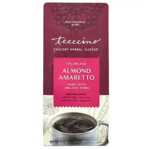 Teeccino Chicory Herbal Coffee, Almond Amaretto, Medium Roast, Caffeine Free, 11 oz (312 g)