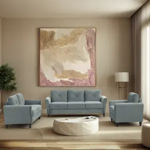 [ AURA]Sofa Living Room Blue Gray Sky Couch Comfortable Sectional Couches set 1+2+3