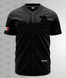 Michoacán Jersey 2.0 (ALL BLACK) Unisex Short Sleeve Jersey for Baseball & Softball - Fitted Design, Breathable Fabric, Machine Washable, All Black