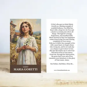 St. Maria Goretti Prayer Cards | Wallet Size | 50, 100, 250, 500, 1000