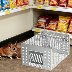 3pcs One-Way Door Rat Cage, Ultra-Durable Iron Live Trap for Rodent Control