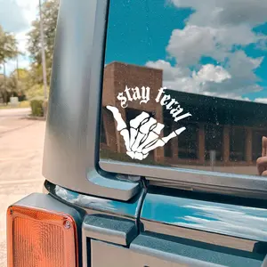 1PC Commute Dark Wild Decor Sticker for car interior, Sticker for cars, Skeleton Hand Wild Declaration slogan elements, add dark uninhibited vibe to car commute Decor Sticker, Car Decorative Sticker, Car Decals, Car Decoration