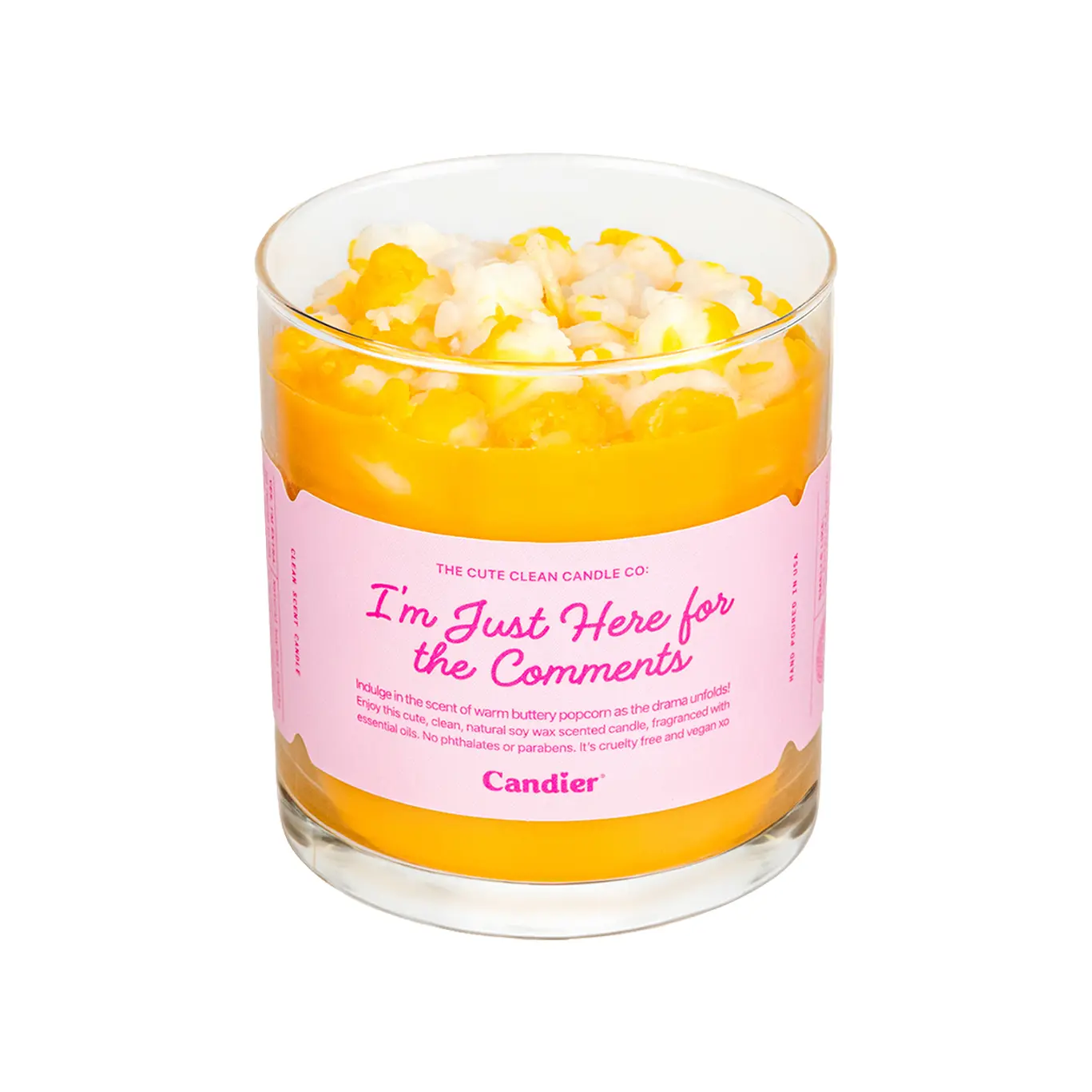 Candier Just Here for The Comments Popcorn Scented Candle, Home Decor, Gift- Ready