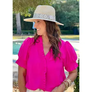 Adrienne Hat with Printed Band Natural