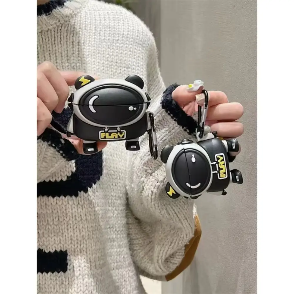 Cartoon Astronaut for Apple AirPods 1/2 Pro Pro2 Fun Silicone Soft Case with Earbud Cleaning Pen